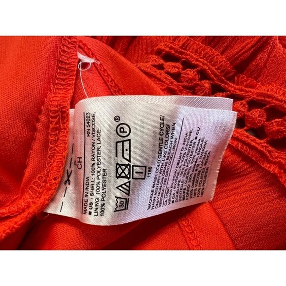 Old Navy Women's Spaghetti Strap Shift Dress Orange Size Small Side Zip - Picture 9 of 9